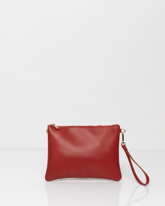 Bee Women's Red Leather bags - Tully Ruby Red Leather Pouch