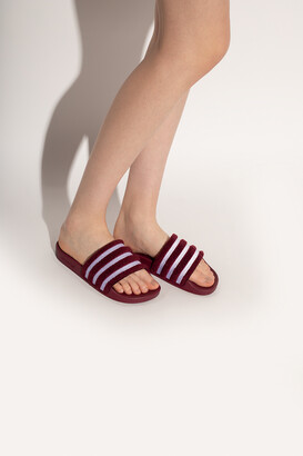 womens red adidas slides