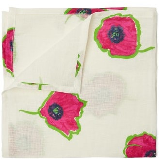La DoubleJ Set Of Six Floral-print Linen Napkins - White Multi