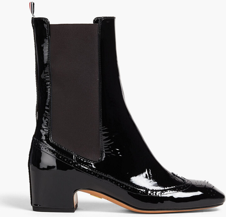 Thom Browne Perforated patent-leather ankle boots