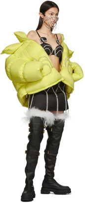 Area Yellow Dingyun Zhang Edition Crystal Baroque Puffer Down Jacket