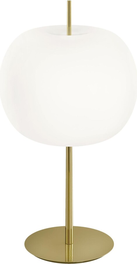 'kushi Xl' Opaline Glass And Brass Table Lamp For Kdln