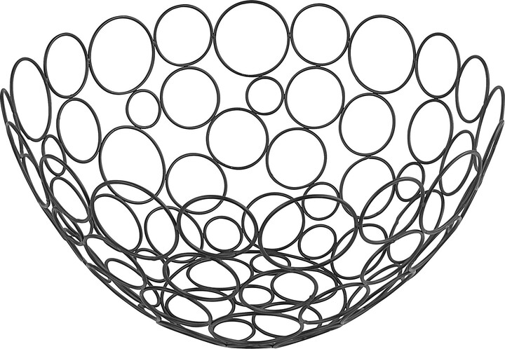 Spectrum Diversified Circles Round Fruit Bowl, Contemporary Kitchen Vegetable & Fruit Basket, Geometric Modern Kitchen Countertop Food Storage, Shapes Sleek Steel Produce Storage