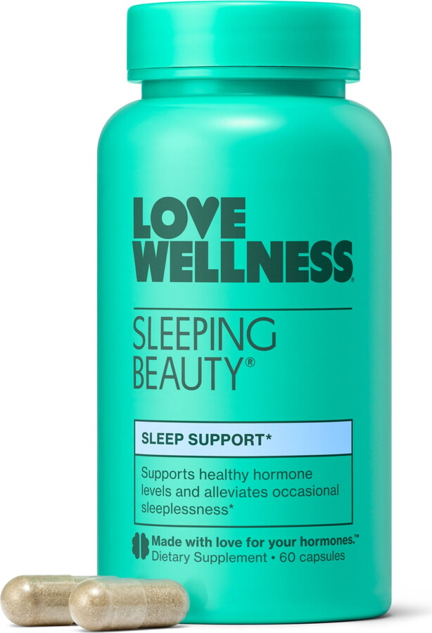 Love Wellness Sleeping Beauty, Sleep Support, with Melatonin, Magnesium & L-Theanine, 60 Count