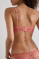 Thumbnail for your product : LOVE Stories Janis Lace Triangle Bra - Orange
