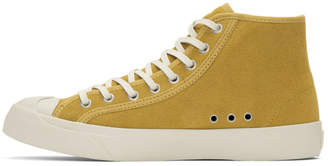 YMC Yellow Suede Wing Tip High-Top Sneakers