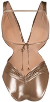 Thumbnail for your product : Maria Lucia Hohan Monaco metallic swimsuit