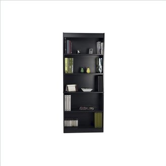 Bestar 72"H 5 Shelf Standard Wood Bookcase in Charcoal
