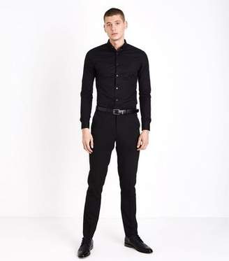 New Look Black Muscle Fit Stretch Shirt