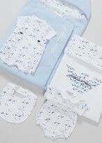 Thumbnail for your product : Emporio Armani Gift set of romper and bib in small fish print