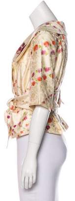 Tracy Reese Silk Floral Print Jacket