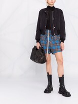 Thumbnail for your product : Rick Owens Panelled Plaid Drawstring Short