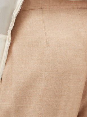 Burberry Marleigh Pleated Wool-blend Trousers - Beige