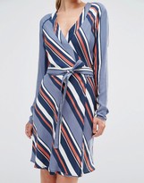 Thumbnail for your product : Vila Diagonal Stripe Wrap Dress