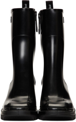 Chloé Black PVC Betty Rain Boots