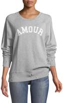 Zadig & Voltaire Amour Crewneck Distressed Pullover Sweatshirt