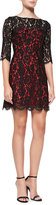 Thumbnail for your product : Milly Ally Floral Lace Cocktail Dress, Black/Red
