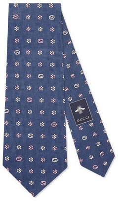 Gucci Flower pattern silk tie