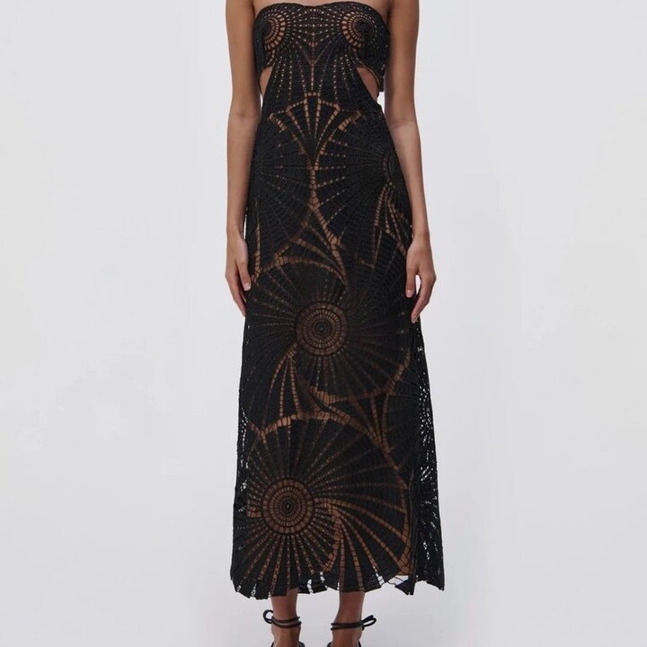 Kaya Crochet Midi Dress in Black Beauty – Furkat & Robbie