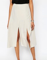 Thumbnail for your product : ASOS Soft Midi Skirt with Splices