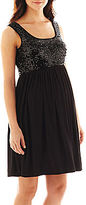 Thumbnail for your product : JCPenney Asstd National Brand Maternity Sequin-Bodice Dress - Plus