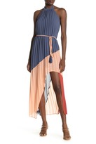 Thumbnail for your product : One One Six Pleated Colorblock Halter Maxi Dress