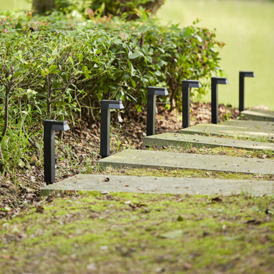 Glitzhome Set Of 6 15"H Solar Powered Smd Led Pathway Ground Light