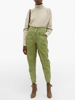 Thumbnail for your product : Etoile Isabel Marant Lecia Tapered Cotton-canvas Utility Trousers - Womens - Khaki