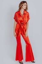 Thumbnail for your product : Akalia Rosie Tie Front Satin Shirt