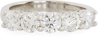 Neiman Marcus Diamonds Platinum Band Ring w/ 5 Diamonds, 1.50tcw, Size 6