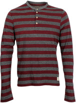 Thumbnail for your product : True Religion Long Sleeved Grey & Port Stripe Button T-Shirt