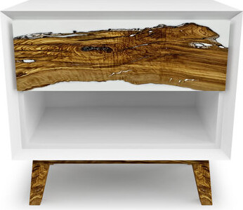 Arditi Collection 1 - Drawer Solid Wood Nightstand in White/Brown