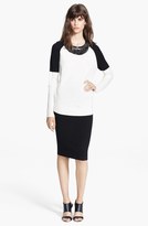 Thumbnail for your product : Haute Hippie Embellished Neck Colorblock Sweater