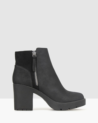 betts Women's Black Heeled Boots - Vox Chunky Ankle Boots