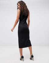 Thumbnail for your product : ASOS Tall DESIGN Tall Midi Tux Dress With Gold Buttons