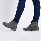 Thumbnail for your product : River Island Dark grey lace-up buckle military boots