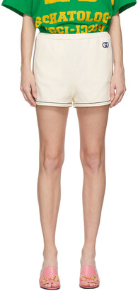 Gucci White & Navy Interlocking G Shorts