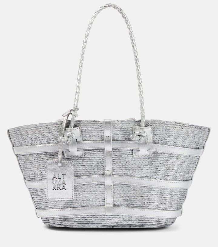 Altuzarra Watermill Small raffia tote bag