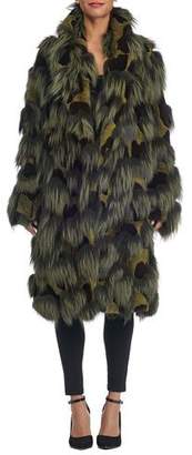 Michael Kors Collection Oversized Mixed Fur Coat
