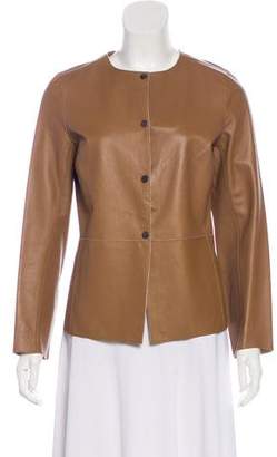 Vince Collarless Leather Jacket