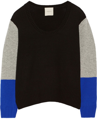 Mason by Michelle Mason Color-block wool and cashmere-blend sweater