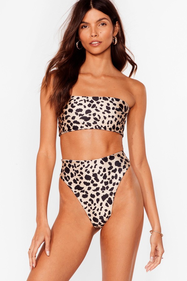 bandeau bikini animal print