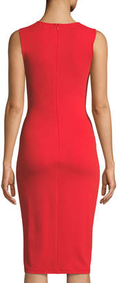 Michael Kors Collection Knotted Sleeveless Matte Jersey Sheath Dress