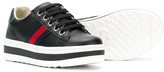 Thumbnail for your product : Gucci Children Web stripe platform sneakers
