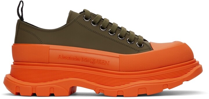 Alexander McQueen SSENSE Exclusive Green & Orange Tread Slick Low Sneakers  - ShopStyle Trainers & Athletic Shoes
