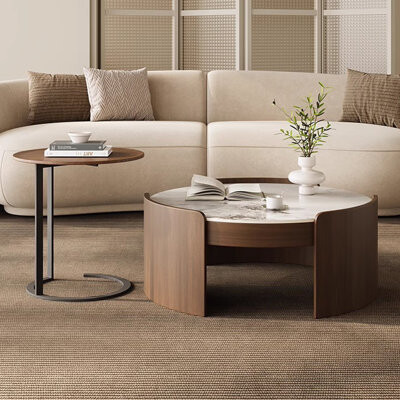 Bkoksety Solid wood creative simple rock plate tea table - ShopStyle