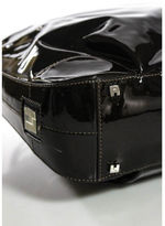 Thumbnail for your product : Lambertson Truex NEW Brown Patent Leather Silver Single Strap Torino Gstaad Hobo