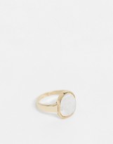 Thumbnail for your product : Topshop ring with crystal stone in gold