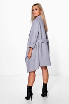 Thumbnail for your product : boohoo Plus Wool Look Wrap Front Coat
