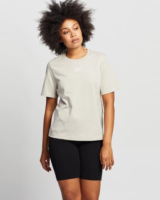 Reebok Women's Grey Basic T-Shirts - Classics Small Logo Tee - Size S at The Iconic